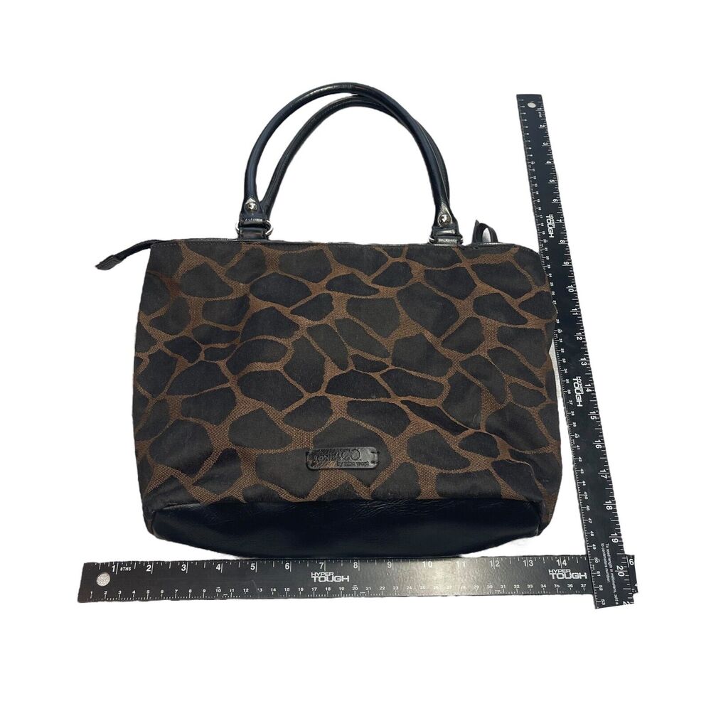 Nine & Co by Nine West Womens Brown Black Leopard Double Handle Handbag Tote Bag - Picture 6 of 6